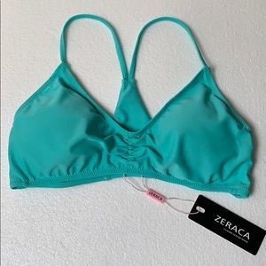 NWT. Zeraca Halter Racerback Bikini Top.